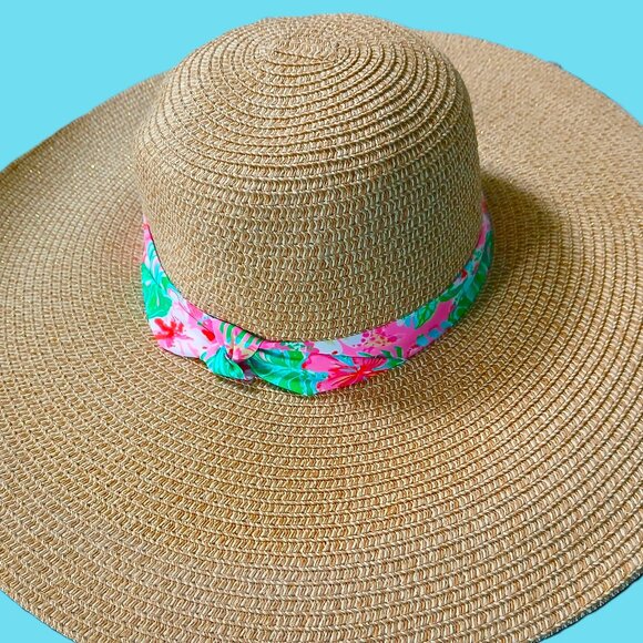 New Lilly Pulitzer "Journey To The Jungle" Straw Hat